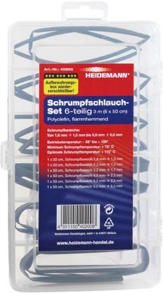 Schrumpfschlauch Set 6x0,5m Box,wiederverwendb