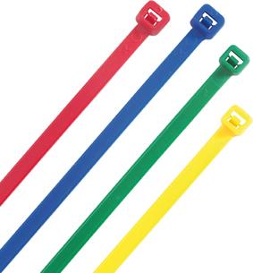 Kabelbinder farbig sort. 300x4,8mm.100 St.Heideman