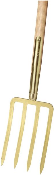 Spatengabel m. Stiel gold m. 4 Bajonettzinken