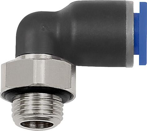 L-Steckverschraubung Blaue Serie, drehbar, G 3/8 a, Schlauch-Ø 12 RIEGLER