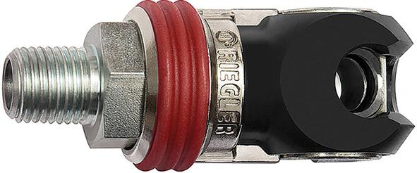 Schwenk-Sicherheits- Kupplung NW 7,2, Stahl, AG G1/4" RIEGLER