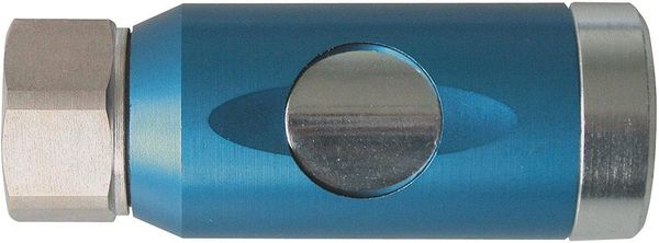 Sicherheitskupplung mit Druckknopf drehbar, blau,NW 7,4mm IG G1/2" EWO