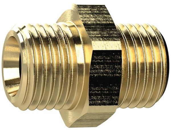 Doppelnippel, Messing AG G1/8" x G1/4", SW 17mm RIEGLER