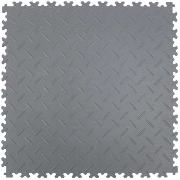 Bodenfliese PVC, dunkelgrau, diamantprofil, 4mm, 505x505mm