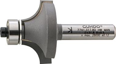 HW-Abrundfräser Z2 S8 R12,7 Guhdo