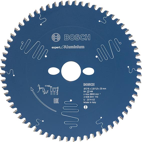 HM-Kreissägeblatt 216x2,6/1,8x30 64Z Bosch VE à 1 Stück Expert for Aluminium