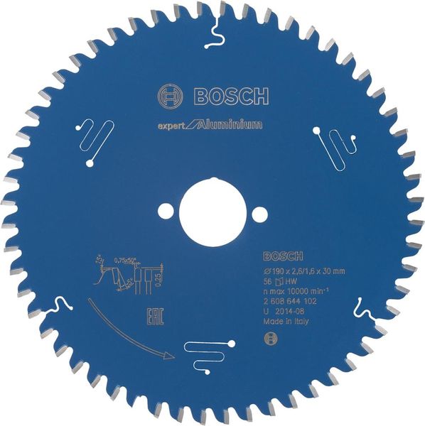 HM-Kreissägeblatt 190x2,6/1,6x30 56Z Bosch VE à 1 Stück Expert for Aluminium