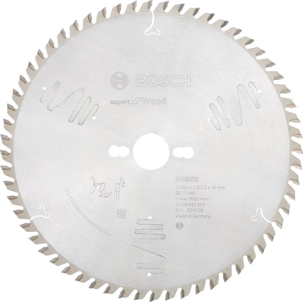 HM-Kreissägeblatt 250x3,2/3,2x30 60Z WBoschVE à 1 Stück Expert f. Wood Tischsägen