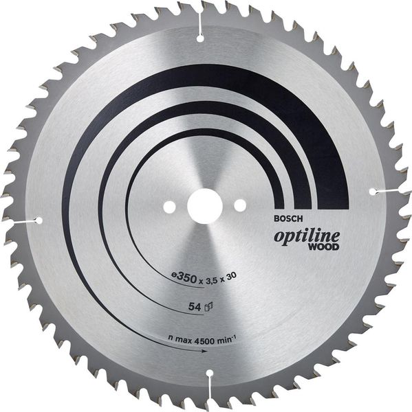 HM-Kreissägeblatt 350x3,5/2,5x30 54Z WBoschVE à 1 Stück OptilineWood f.Tischsägen