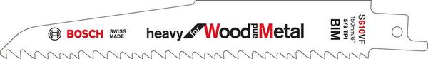 Säbelsägeblatt S 610 VF Bosch VE à 5 Stück Heavy for Wood and Metal