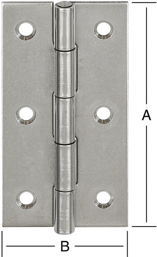 Scharnier schmal 60x34 mmEdelstahl