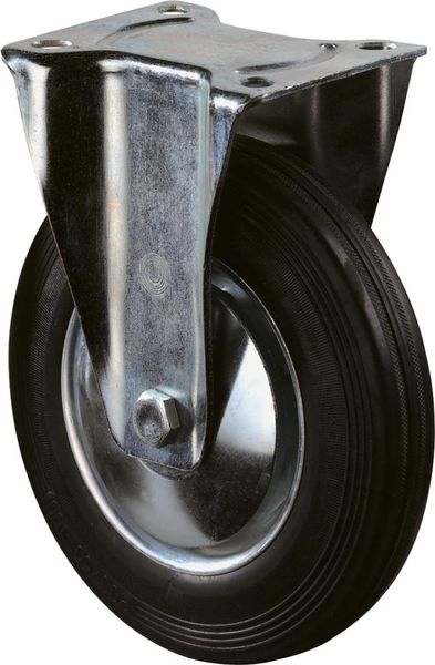 Bockrolle 200mm L410.B55 Platte,Gummi schw.,RL L410.B55.201