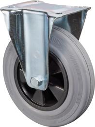 Bockrolle 80mm L410.B46 Platte,Gummi grau,RL L410.B46.080