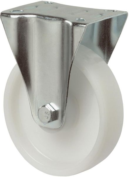 Bockrolle 100mm L410.B10 Platte,Kst.weiß,RL L410.B10.100