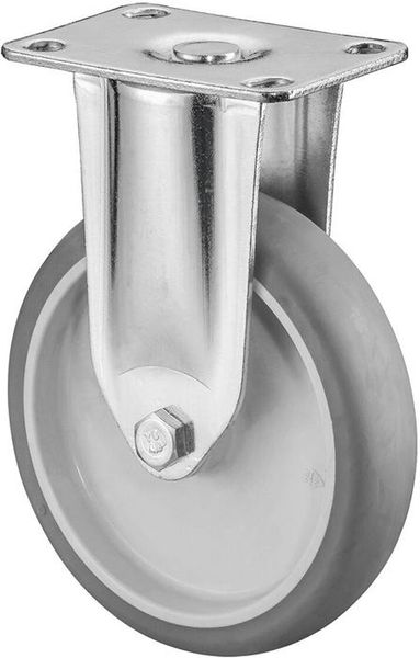 Bockrolle 125 mm,C110 Platte,Gummirad,GL C110.A80.125
