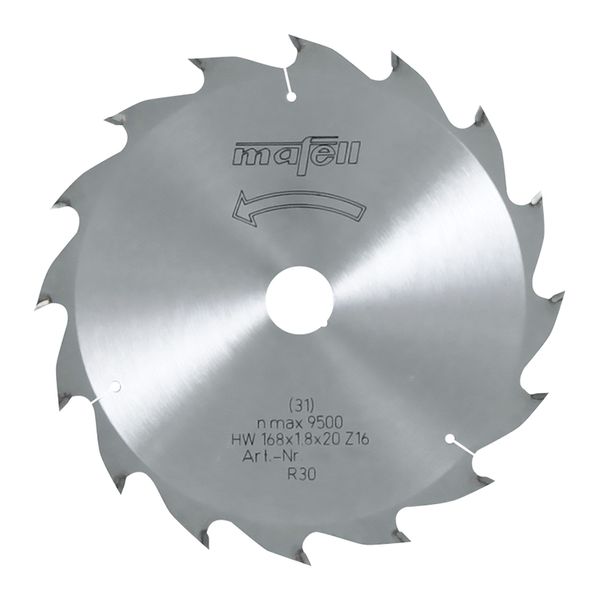 Sägeblatt-HM 168 x 1,2/1,8 x 20 mm, Z 16, WZ
