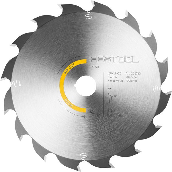 Kreissägeblatt HW 168x1,8x20 PW16 WOOD RIP CUT