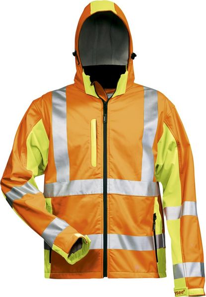 pim104969.jpg Warnjacke Hoss,Softshell,Gr. S, orange/gelb