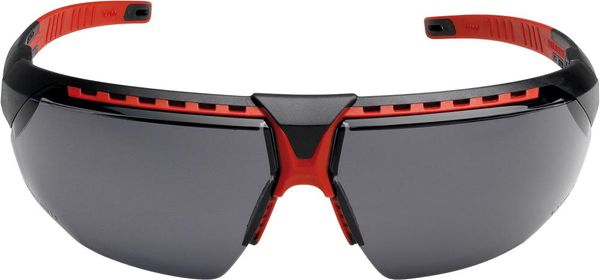 Brille AVATAR, grau , Bügel schwarz/rot