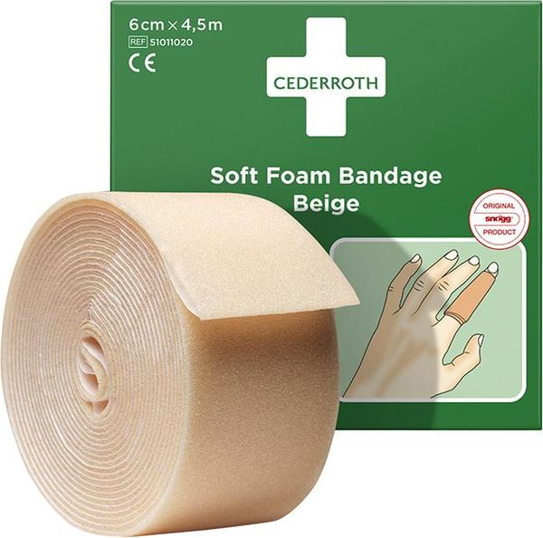 lag1101560.jpg Schaumbandage, beige, 6cm x 4,5m