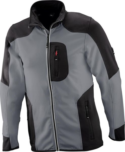 pra104815.jpg Jersey-Fleecejacke RALF, grau-schwarz, Gr.L