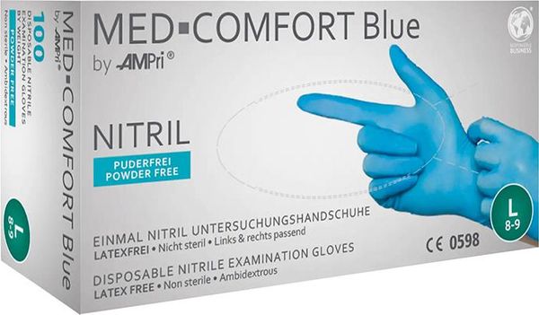 lag1105313.jpg Einweghandschuhe Nitril, MED COMFORT BLUE, puderfrei, Gr.M