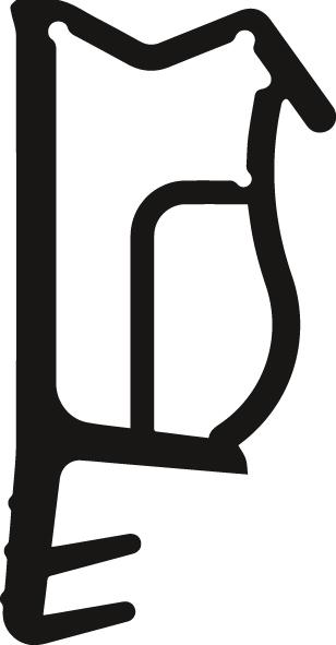 Flugelfalzdichtung D3830 3mm Nut, schwarz