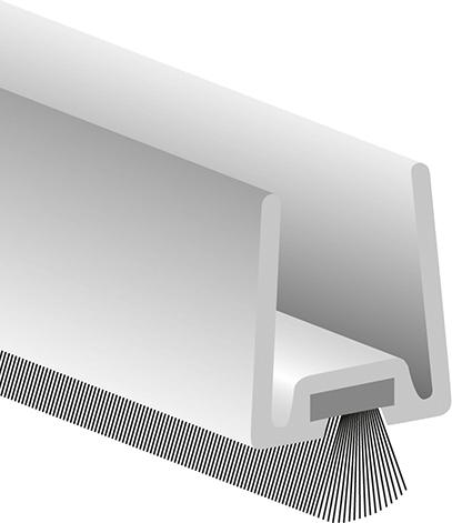 lag1105030.jpg Glastürprofil GDP m. weich. PP-bürste Alu silber, L2250, TS 8