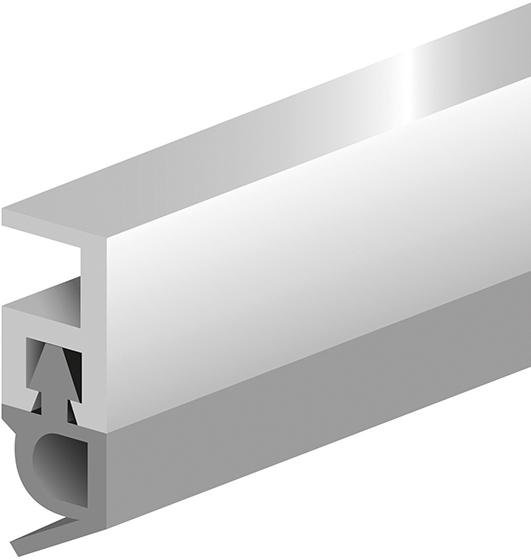 PTS-AR Abdichtungsschiene210 cm, weiß, Kunststoff Profil m.Weich-PVC-Lippe