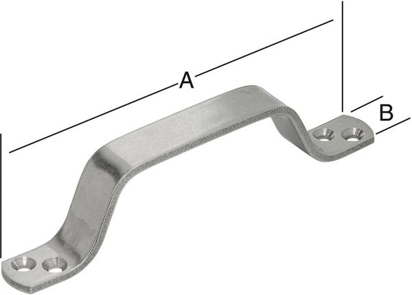 Handgriff 200X20 mm Edelstahl Rostfrei (V2A)