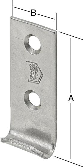 Schließhaken 44x18mm gerade, Edelstahl V2A