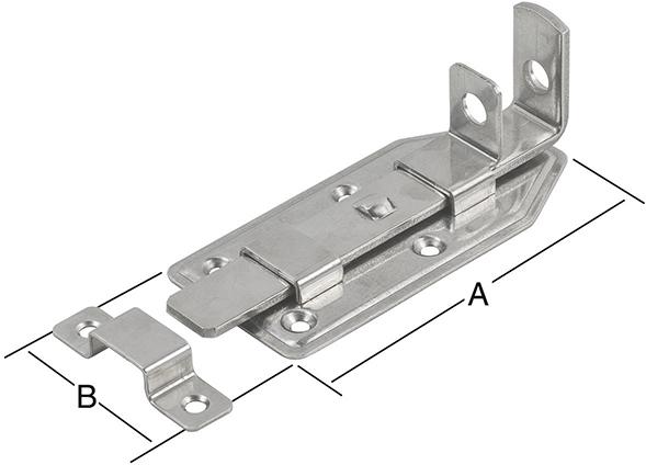 Türschlossriegel gerade 120X56mm,Est (V2A)