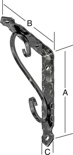 lag182770.jpg Schmiedeeiserne Konsole 200 x 150mm, schwarz
