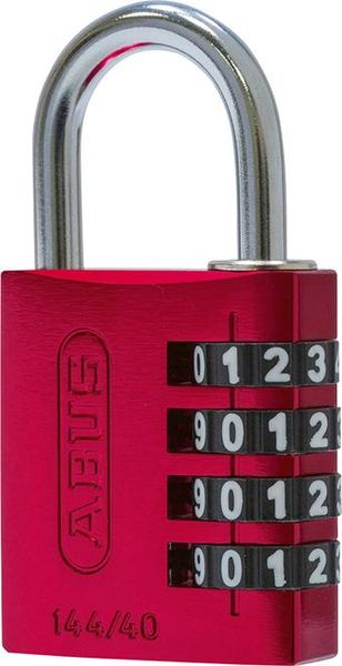 lag194345.jpg Zahlen-Hangschloss 144/40 rot Lock-Tag