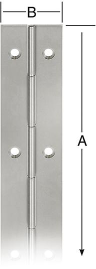 lag199617.jpg Stangenscharnier 32X2040 mm Edelstahl Rostfrei (V2A)