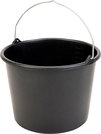 Baueimer 20L schwarz Knopfbügel, L-Skala