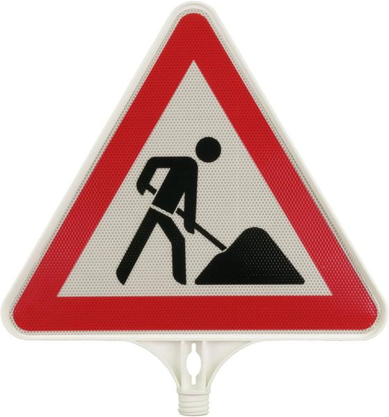 Schild Bauarbeiten, Folie Typ 2, Seitenlänge 440mm