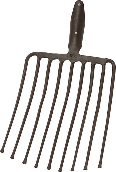 Steingabel 9 Zinken schwarz Federdülle