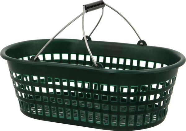 Gartenkorb 15 kg, grün, oval mit Doppelklappbügel