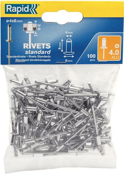 lag189983.jpg Blindnieten Standard Ø 4 x 8 mm 100 Stk. Beutel Rapid