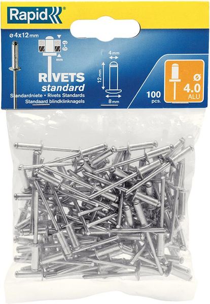 Blindnieten Standard Ø 4 x 12 mm 100 Stk. Beutel Rapid