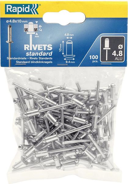 lag189985.jpg Blindnieten Standard Ø 4,8 x 10 mm 100 Stk. Beutel Rapid