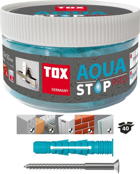 TOX Dübel Aqua Stop Pro 6/38+Schr.in Runddose á40