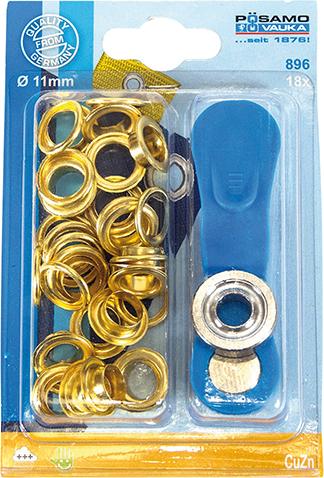 Öse u. Sch. MS-vern. (SB)11,0mm a 18 Stück