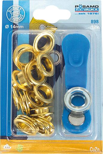 Öse u. Sch. MS-vern. (SB)14,0mm a 12 Stück