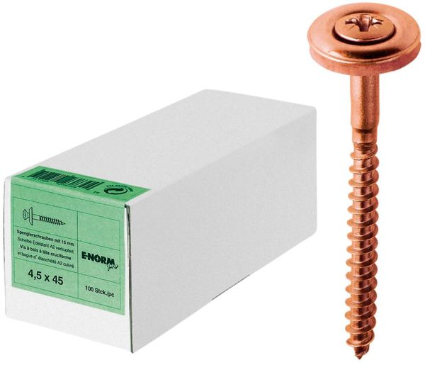 Spenglerschraube A2 CU PZD 2 4,5x45 15 E-NORMpr