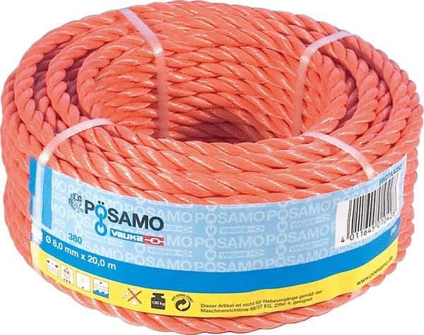 PP-Seil gedr. orange 10,0mmx25m in Ringen