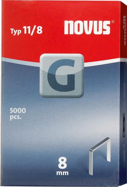 lag179344.jpg Flachdrahtklammer G Typ 11/ 8 mm zn Novus VE à 5000 Stück