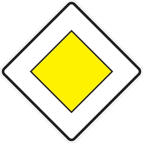 VKZ.306, 600x600mm Vorfahrtstraße RAL-Gütezeichen Folie RA1