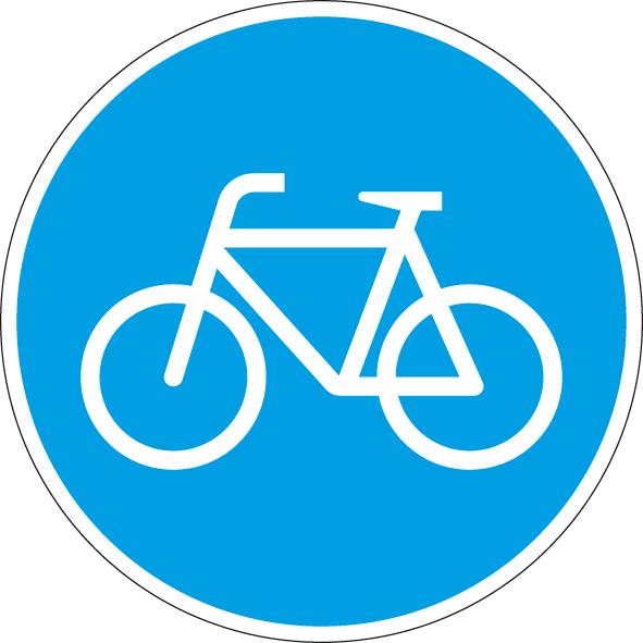 bau103624.jpg VKZ.237 Ronde 600mm Sonderweg Radfahrer RAL-Gütezeichen Folie RA2